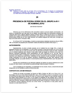 Presencia de piedra verde en el Grupo A-IV-1 de Kaminaljuyu